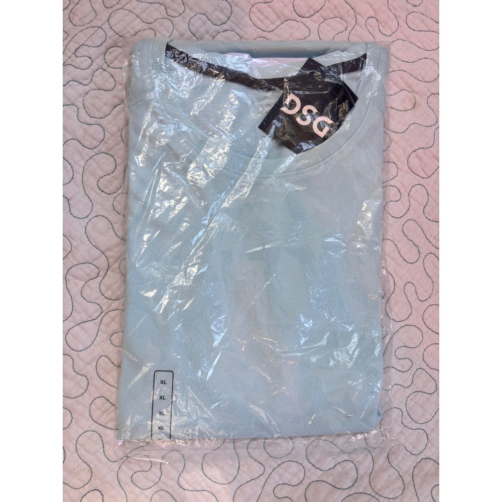 DSG Mens Performance Short Sleeve Crewneck T-Shirt Light Blue XL
